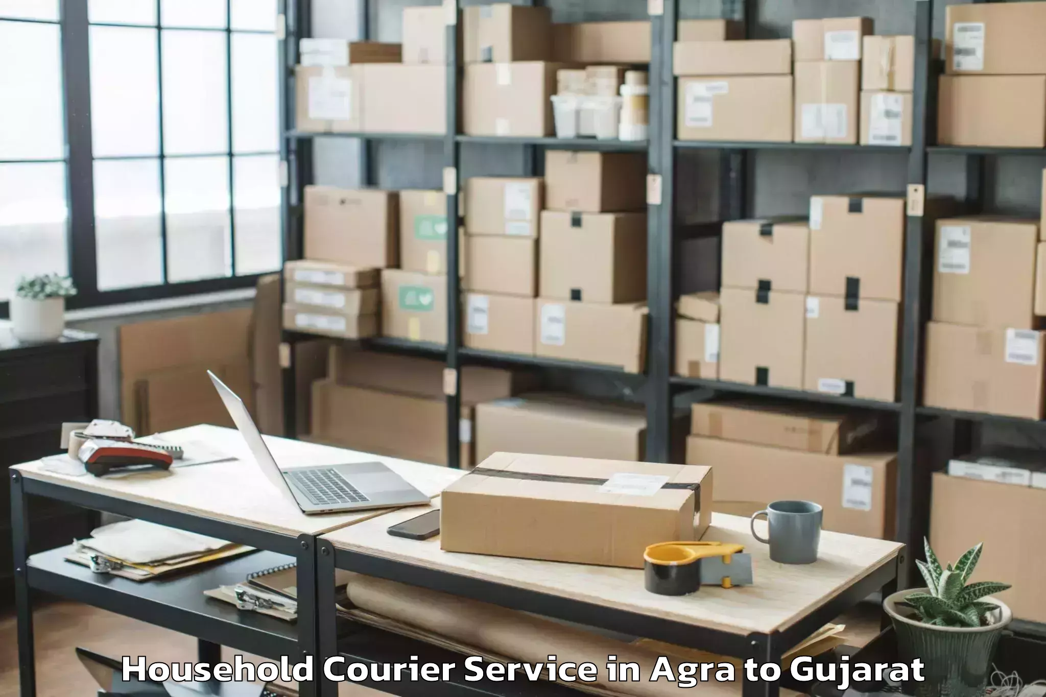 Reliable Agra to Bardoli Household Courier